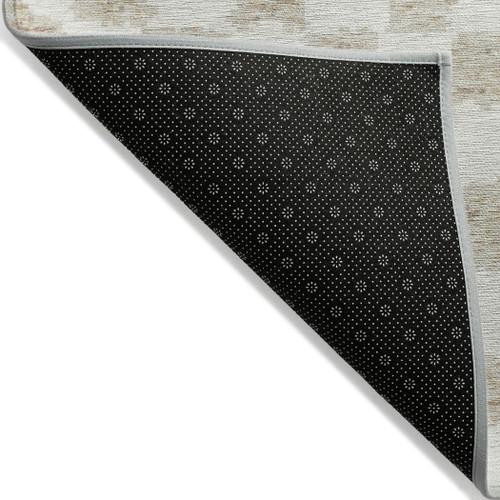 3' X 5' Beige And Ivory Geometric Washable Indoor Outdoor Area Rug - Beige, Ivory