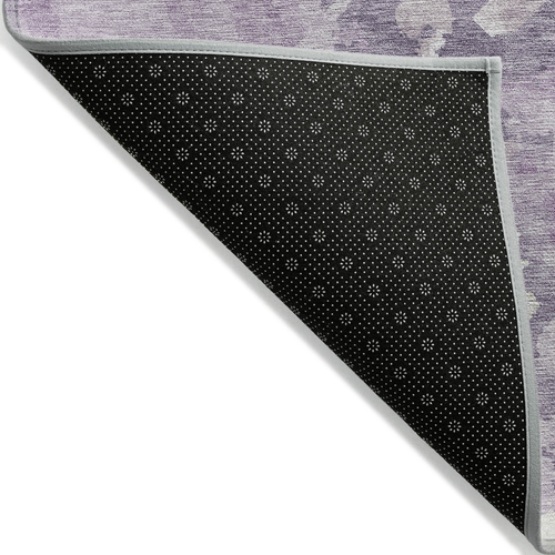 3' X 5' Lavender And Lilac Abstract Washable Indoor Outdoor Area Rug