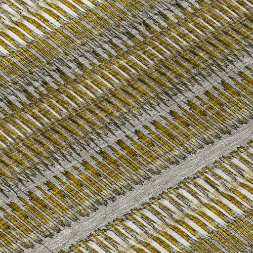 5' X 8' Coffee Brown And Taupe Striped Washable Indoor Outdoor Area Rug