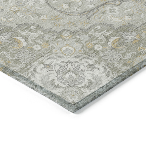 3' X 5' Taupe And Ivory Medallion Washable Indoor Outdoor Area Rug