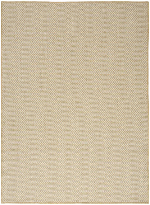 5' X 7' Natural And Ivory Geometric Indoor Outdoor Area Rug