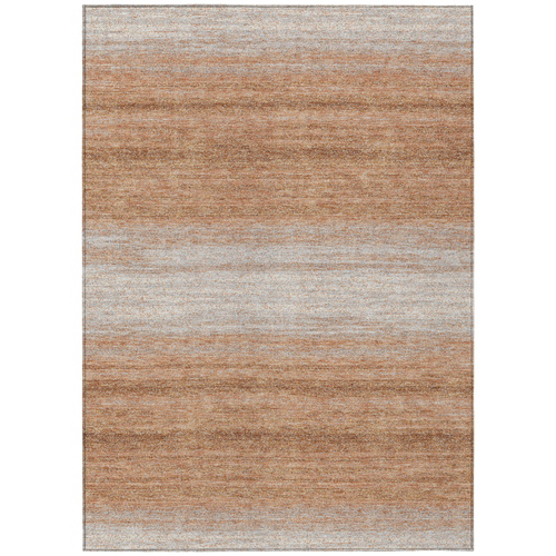 3' X 5' Copper And Beige Abstract Washable Indoor Outdoor Area Rug