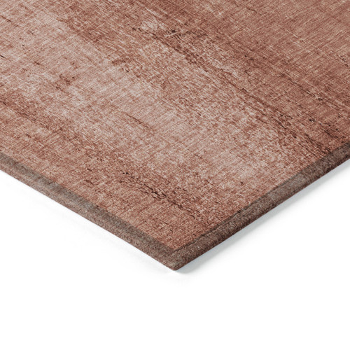 3' X 5' Terra Cotta Copper And Ivory Nautical Washable Indoor Outdoor Area Rug