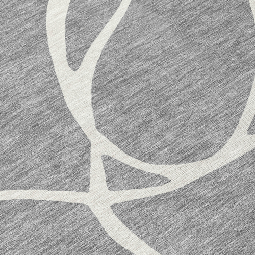 5' X 8' Gray And Ivory Abstract Washable Indoor Outdoor Area Rug