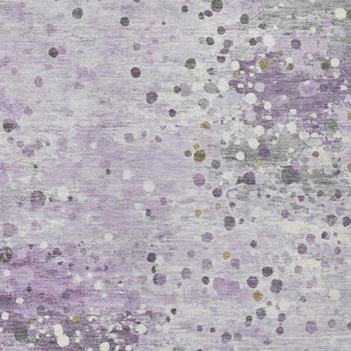 5' X 8' Lavender And Ivory Abstract Washable Indoor Outdoor Area Rug - Lavender, Ivory