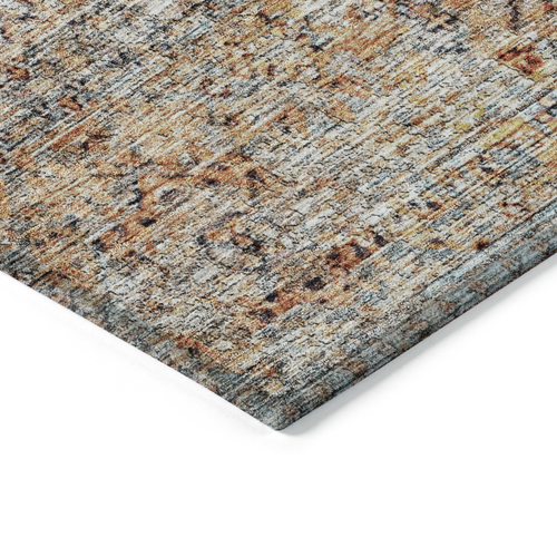 3' X 5' Coral Terra Cotta And Beige Floral Washable Indoor Outdoor Area Rug