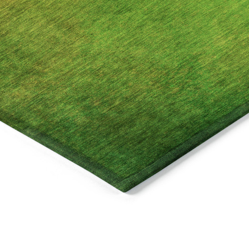 3' X 5' Terra Cotta Gold And Green Ombre Washable Indoor Outdoor Area Rug