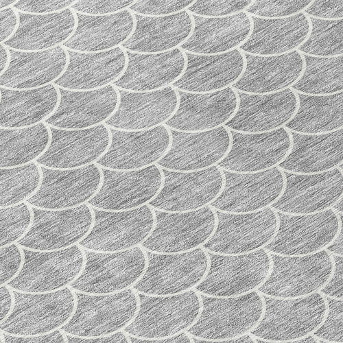 3' X 5' Gray And Ivory Geometric Washable Indoor Outdoor Area Rug