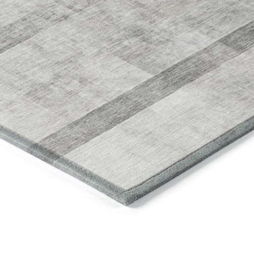 5' X 8' Gray Ombre Washable Non Skid Indoor Outdoor Area Rug