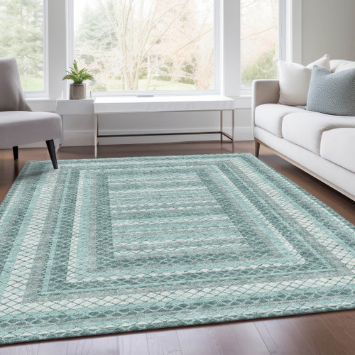Geometric Washable Indoor Outdoor Area Rug