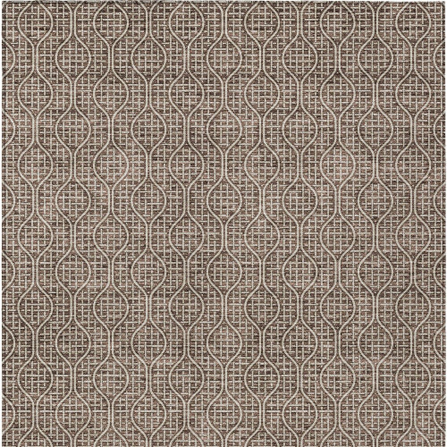 3' X 5' Brown And Beige Geometric Washable Indoor Outdoor Area Rug Transitional Style - Brown, Beige Color