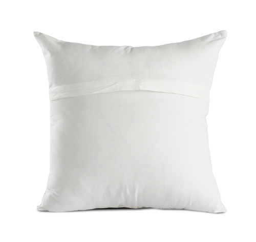 20" X 20" Beige Gray And Off-White 100% Cotton Patchwork Zippered Pillow