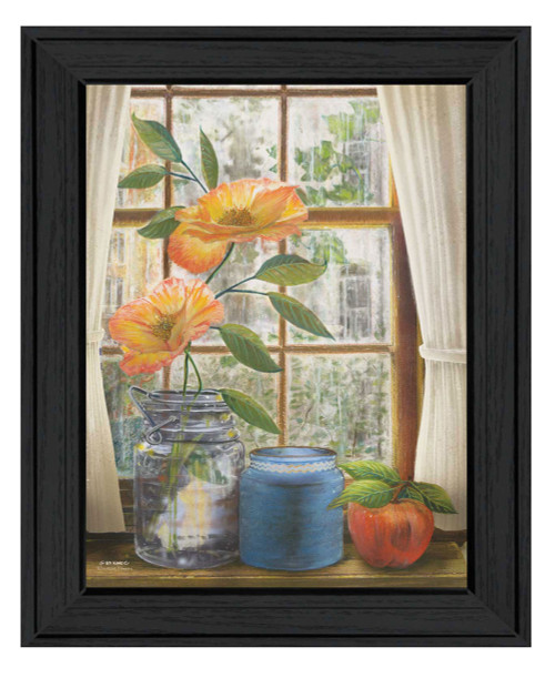 Afternoon Flower Black Framed Print Wall Art