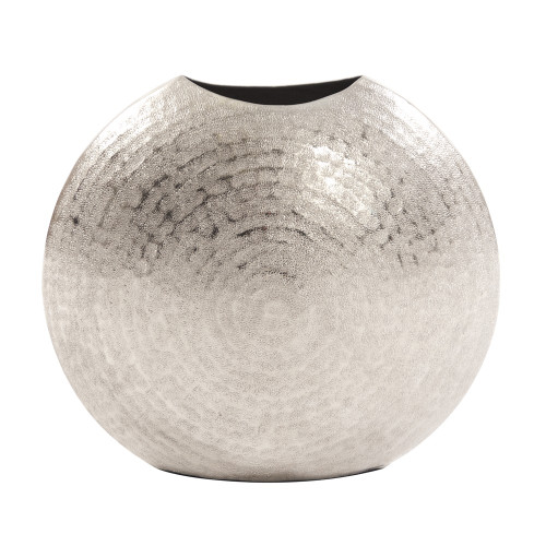10" Silver Cylinder Aluminum Table Vase