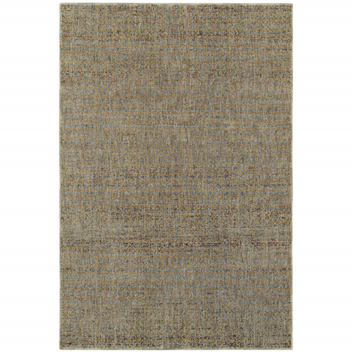 7' X 10' Blue and Silver Geometric Power Loom Area Rug