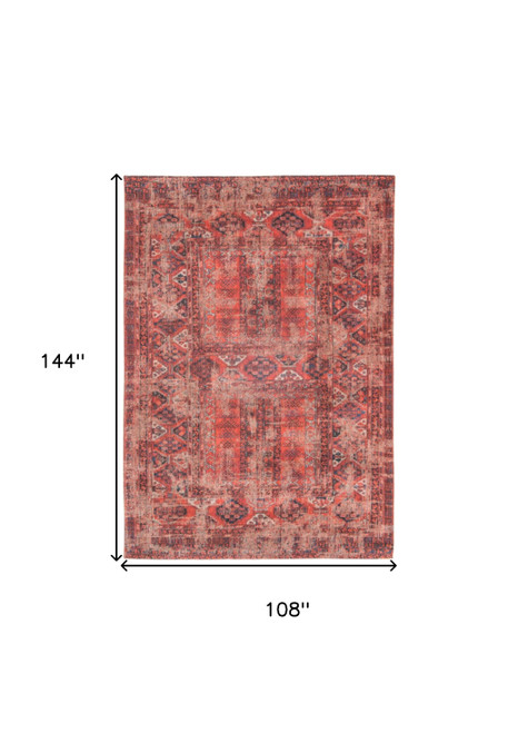 9' X 13' Red Oriental Non Skid Area Rug
