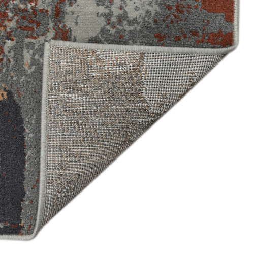 2' X 3' Ivory Gray and Rust Abstract Power Loom Area Rug