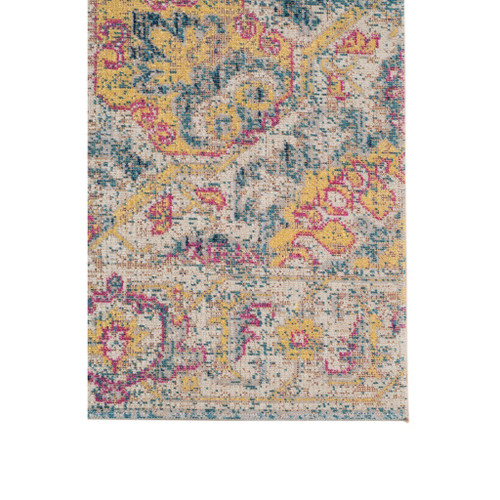 9' X 12' Blue Rust And Beige Medallion Area Rug