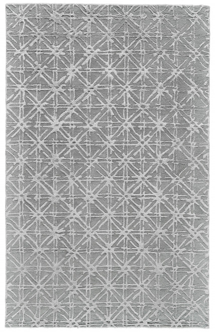 8' X 11' Gray And Silver Wool Abstract Tufted Handmade Area Rug