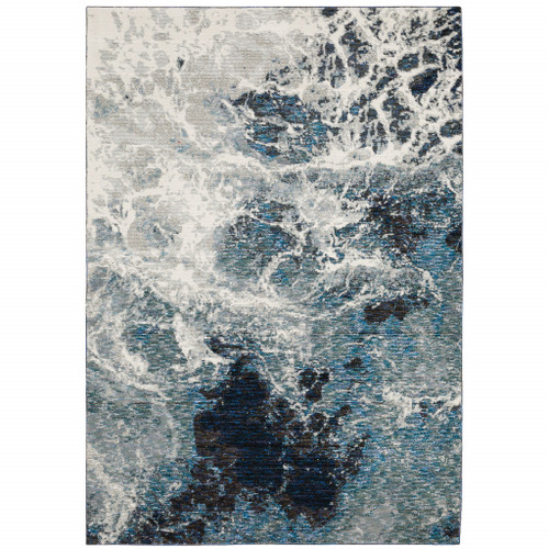 2' X 3' Gray Abstract Power Loom Area Rug