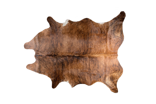 6' X 7' Brown Cowhide Hand Knotted Area Rug
