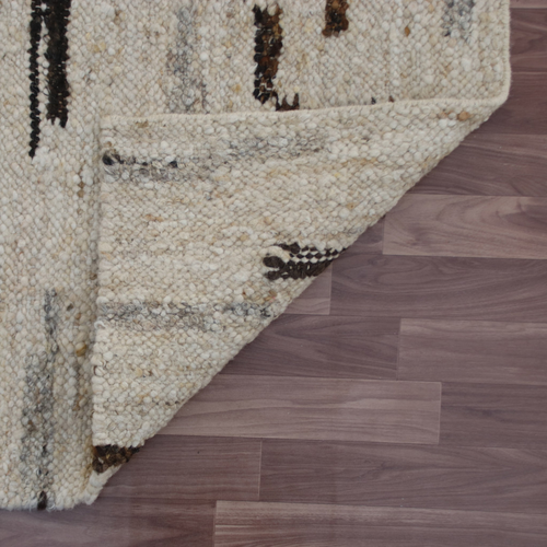 8' X 10' Brown Wool Abstract Hand Woven Area Rug