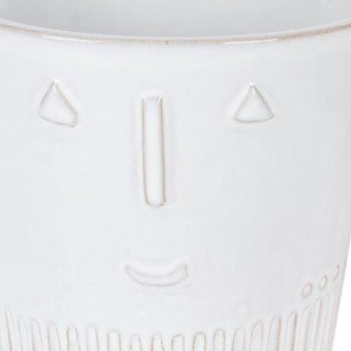 White Set of Two Porcelain 4.4329 ounce Round Pot Planter