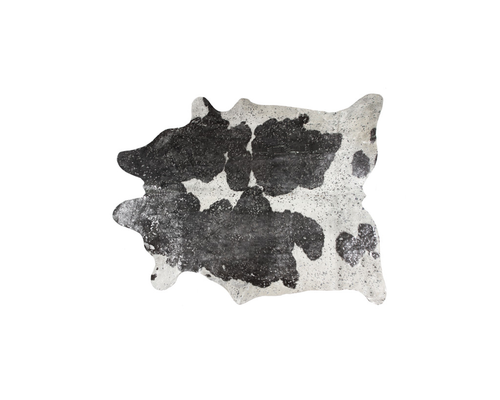 5' X 7' Black and White Cowhide Hand Knotted Area Rug