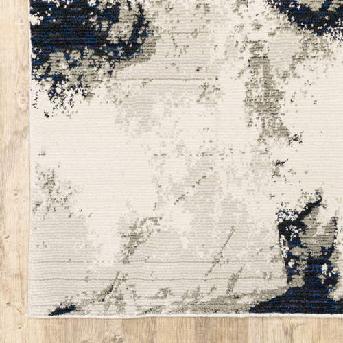 5' X 7' Gray and Black Abstract Power Loom Area Rug