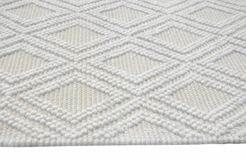 5' X 7' Ivory Geometric Handmade Area Rug