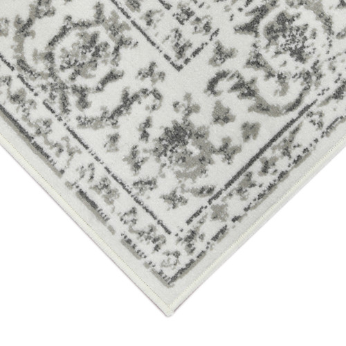 2' X 3' Ivory And Gray Floral Area Rug