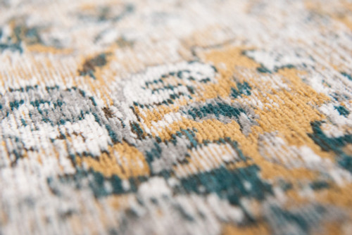 7' X 9' Blue and Green Abstract Non Skid Area Rug 100% PET
