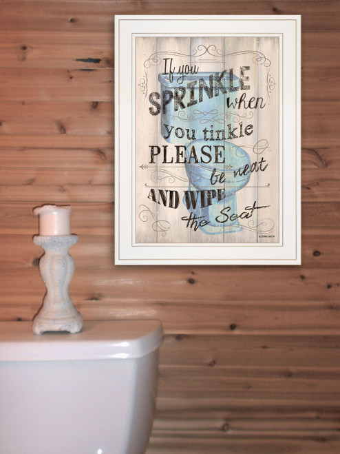 Bathroom Humor 5 White Framed Print Bathroom Wall Art