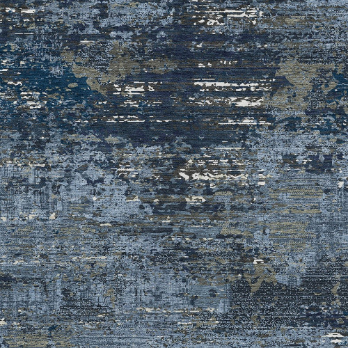 3' X 5' Blue And Navy Blue Abstract Washable Indoor Outdoor Area Rug