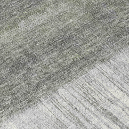 5' X 8' Fern Green And Gray Abstract Washable Indoor Outdoor Area Rug - Fern Green, Gray