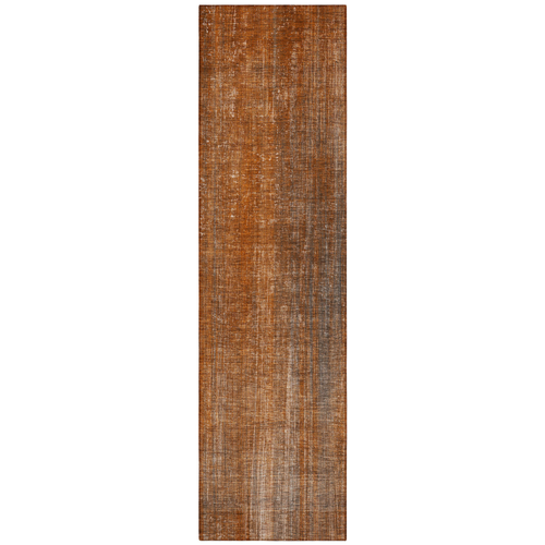 8' Runner Orange Striped Washable Non Skid Indoor Outdoor Runner Rug