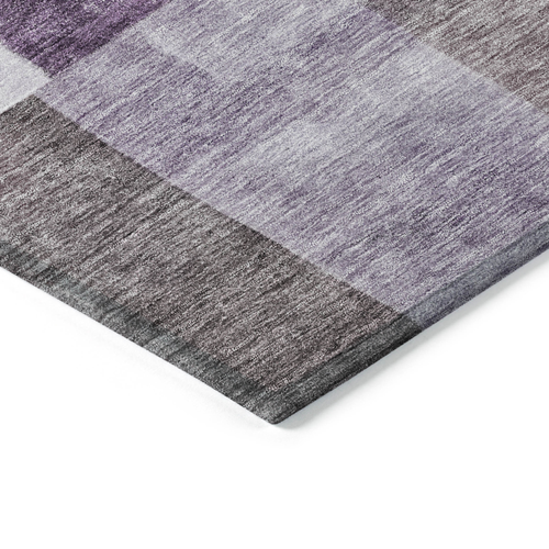3' X 5' Eggplant Black And Lavender Geometric Washable Indoor Outdoor Area Rug