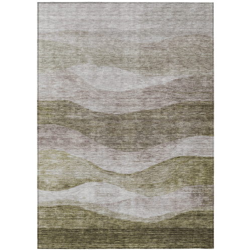 5' X 8' Taupe And Beige Abstract Washable Indoor Outdoor Area Rug