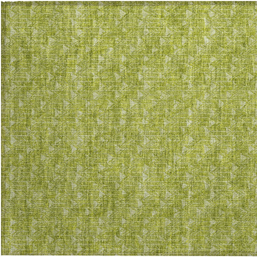 2' X 3' Moss Green Geometric Washable Non Skid Indoor Outdoor Area Rug
