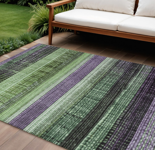 Striped Washable Indoor Outdoor Area Rug