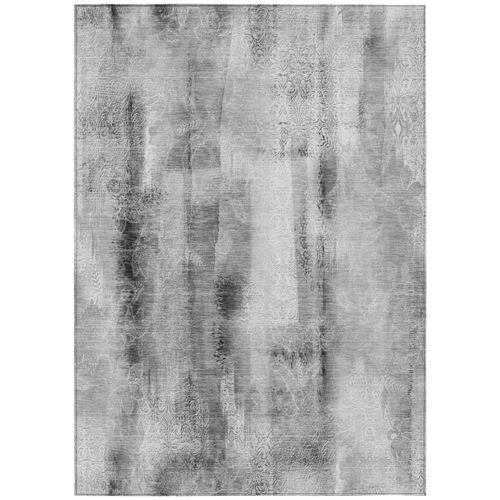 5' X 8' Gray Washable Non Skid Indoor Outdoor Area Rug