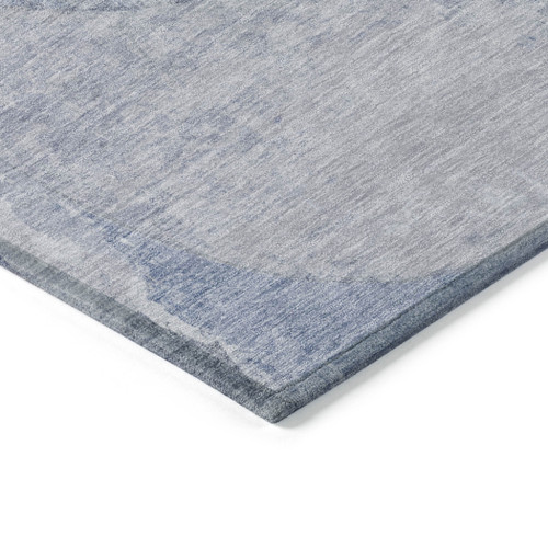 5' X 8' Sky Blue And Denim Blue Abstract Washable Indoor Outdoor Area Rug - Sky Blue, Denim Blue