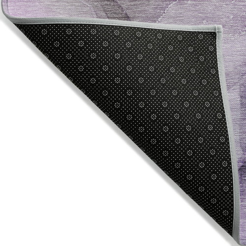 2' X 3' Purple and Green Abstract Washable Indoor Outdoor Area Rug