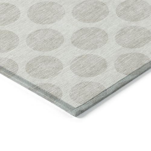 5' X 8' Ivory And Gray Polka Dot Washable Indoor Outdoor Area Rug