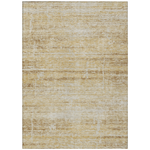 5' X 8' Gold Beige And Wheat Abstract Washable Indoor Outdoor Area Rug