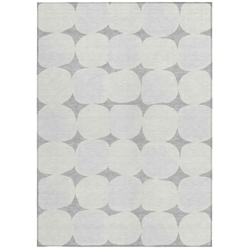 3' X 5' Gray And Beige Abstract Washable Indoor Outdoor Area Rug