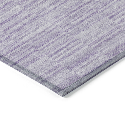 3' X 5' Plum And Purple Striped Washable Indoor Outdoor Area Rug
