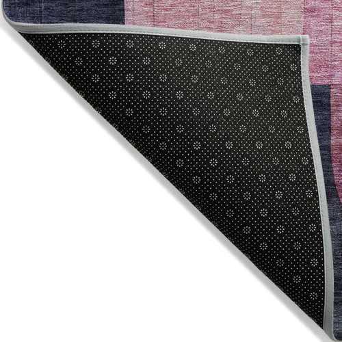3' X 5' Green Copper And Pink Abstract Washable Indoor Outdoor Area Rug