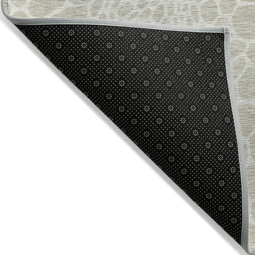 5' X 8' Beige And Ivory Geometric Washable Indoor Outdoor Area Rug