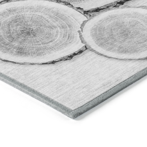3' X 5' Gray and Black Faux Bois Washable Non Skid Indoor Outdoor Area Rug
